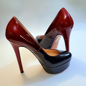 Red & Black Platform High Heel Shoes